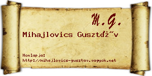 Mihajlovics Gusztáv névjegykártya